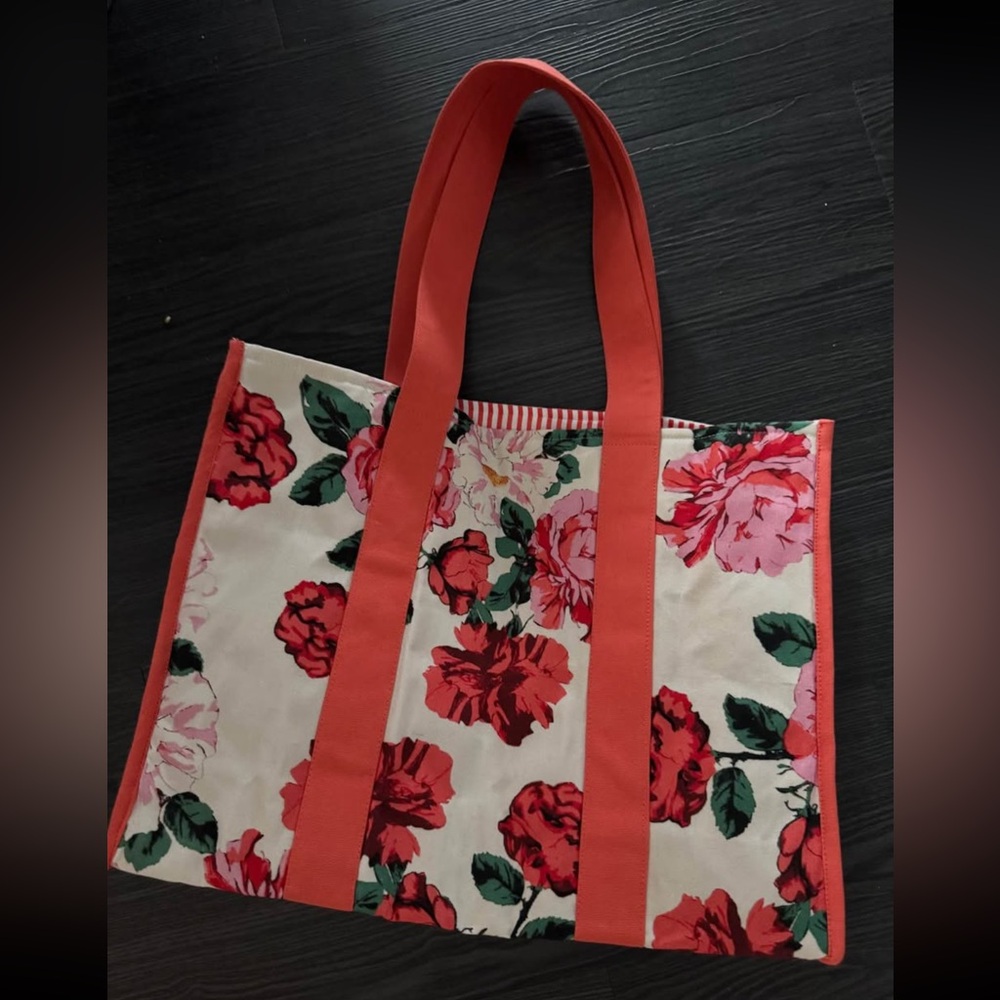 By Anthropologie Printed Canvas Flower Tote - Picture 4 of 6